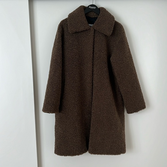 Apparis coat faux fur brown L - Picture 3 of 9
